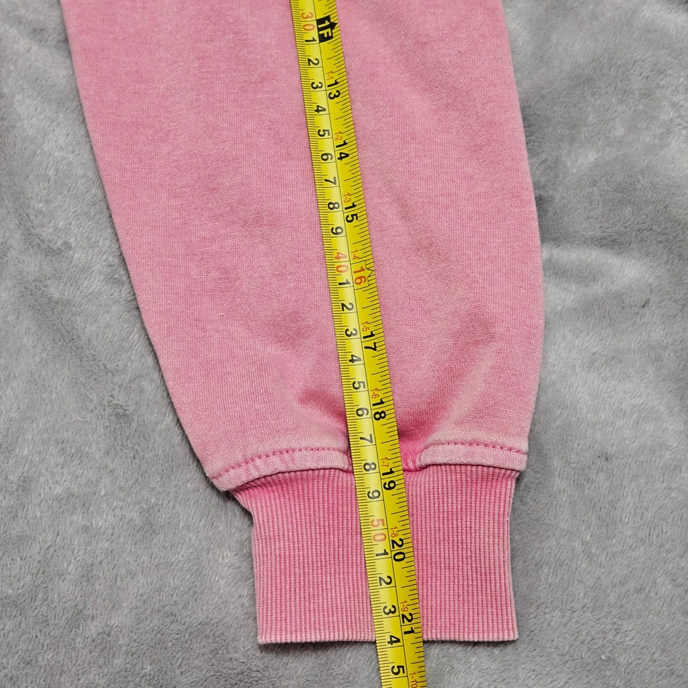 Boho Pink JK Acid Wash Oversized Hoodie Colorful Crochet Granny Square Hood NWT - Picture 9 of 10